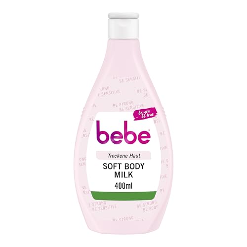 bebe Soft Body Milk Lait pour le corps 400 ml à absorption rapide avec huile de jojoba et panthénol pour peaux sèches, parfum doux, hydrate pendant 24 heures