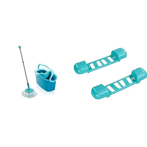 Fregona giratoria Leifheit Clean Twist Disc con cabezal Micro Duo y carrito para limpiar el hogar