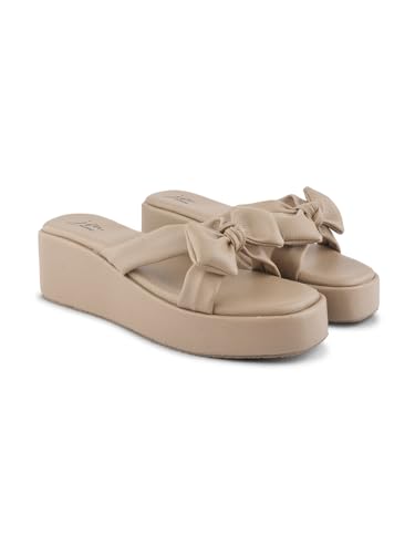Image of JM LOOKS Women's Open Toe Platform Wedge Sandals | Fashionable with Unique Upper Detail
