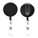JEFURE Portachiavi Retrattile Confezione da 2, Porta Badge con Clip da Tasca, Portachiavi Allungabile con Cordino Estensibile da 70cm, Retrattile Badge Bobina, per Carta D