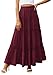 PRETTYGARDEN Boho Maxi Skirts for Women Trendy Summer 2026 Spring Long Flowy A Line Tiered Skirt Beach Vacation Clothes Dress (Burgundy,Large)