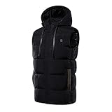 Tejido cómodo y cálido: el chaleco calefactor está hecho de tela 100% poliéster, resistente al viento y al frío, cálido todo el día; diseño con capucha, incluso en el frío invierno, no sentirás frío; El diseño sin mangas y el diseño de cremallera hacen que sea muy conveniente ponerse y quitarse la ropa de manera fácil y rápida.