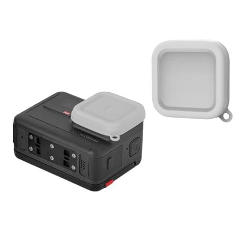 NUHFUFA 1 Pack Silicone Lens Protective Cover Soft Lens Cap Accessories Compatible with Inta360 Ace Pro Washable Anti-Lost Cap with Lanyard Hole(Gray)