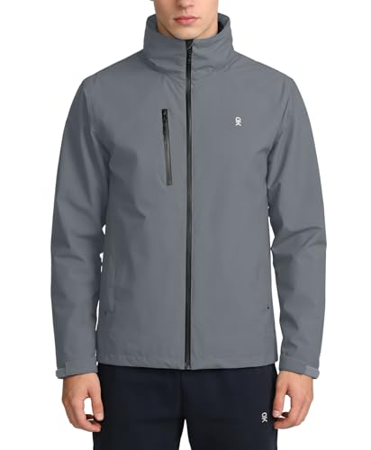 Image of Little Donkey Andy Mens Waterproof Rain Jacket Lightweight Windbreaker Hooded Jacket Packable Raincoat for Outdoor Hiking