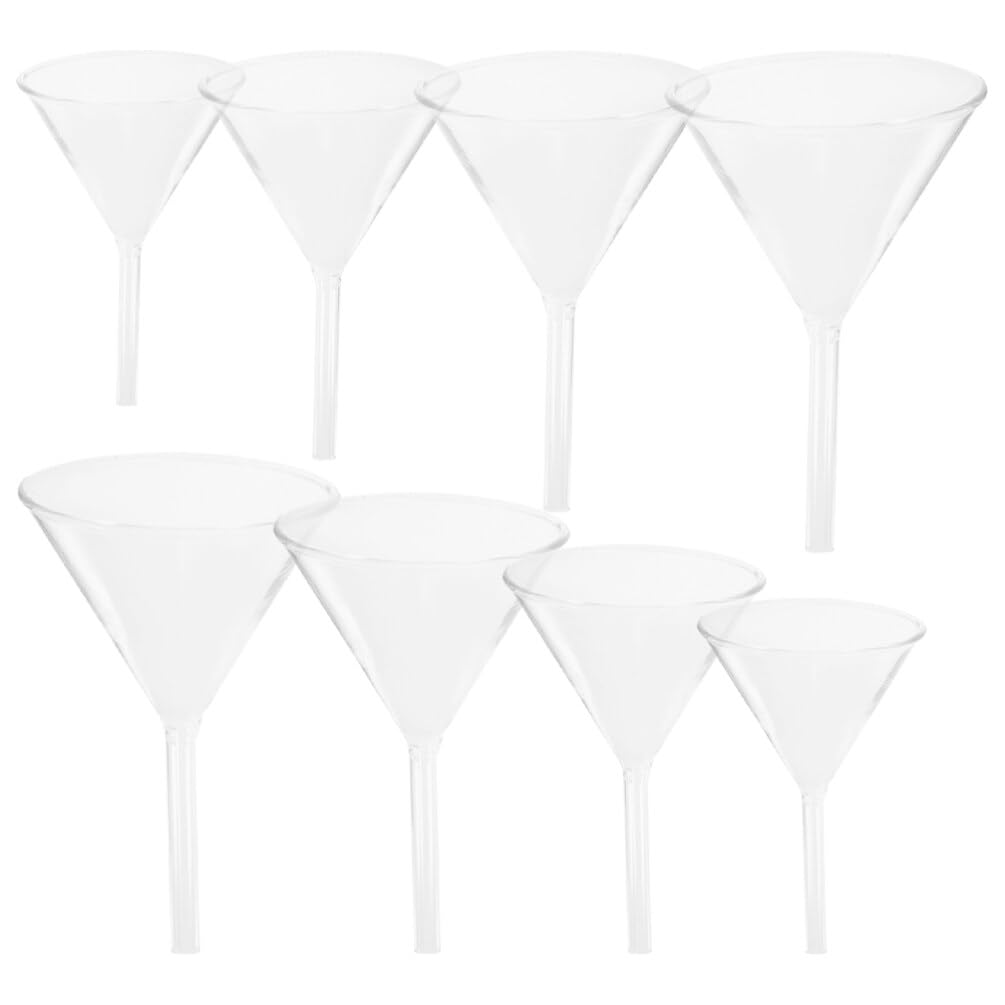 Gatuida 8 Piezas Embudo De Vidrio Transparente Para Laboratorio Unidades Embudo De Filtración Científico Para Experimentos Materiales De Laboratorio