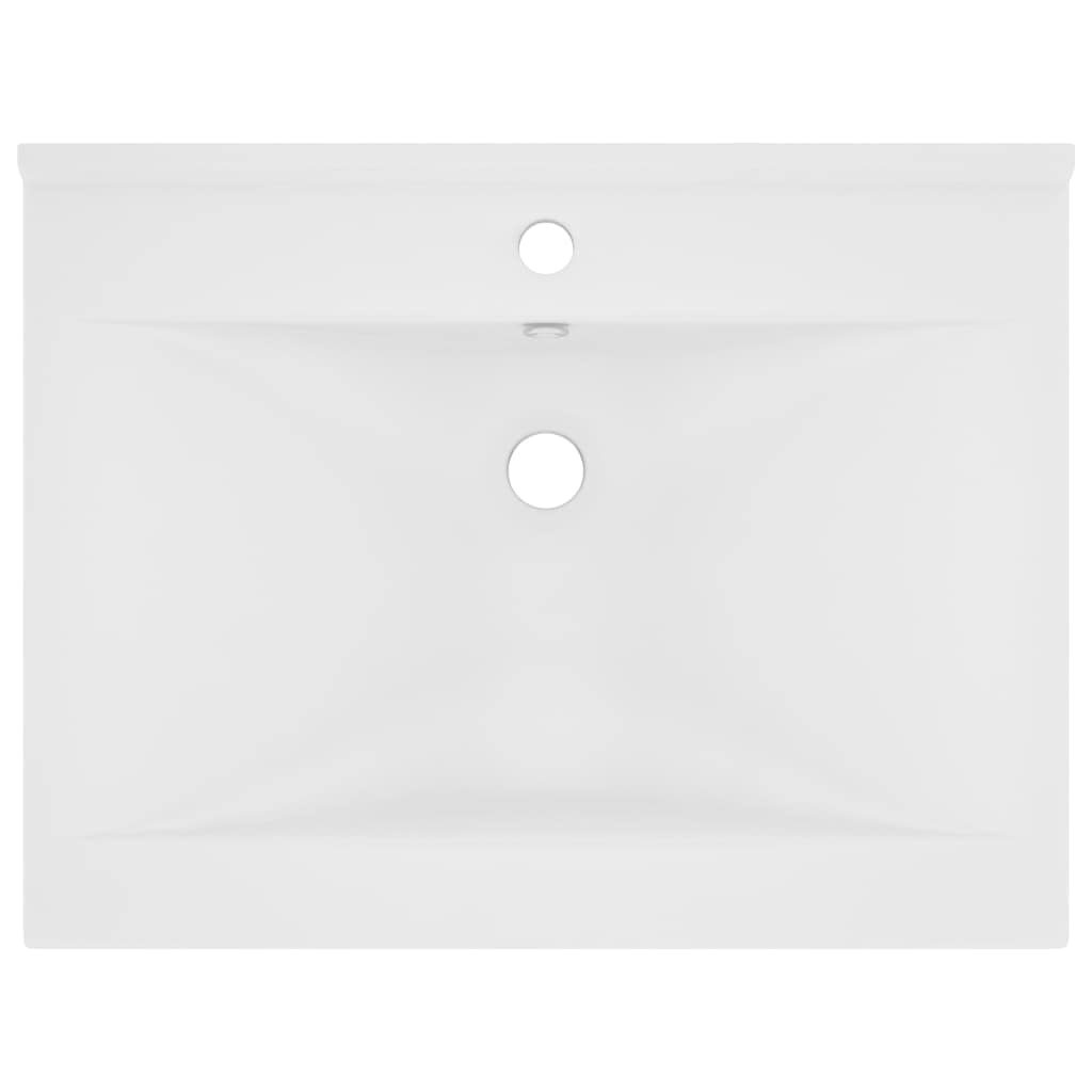 HOMIUSE 60x46x16 cm Lavabo Colgante Lavabo Sobre Encimera con Rebosadero Blanco Mate Lavabo Baño Lavabo Encastrado Rectangular Cerámica Lavamanos Baño Lavabo Piedra Lavabo Suspendido