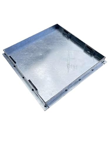 Manhole Cover 600mm x 600mm x45mm Deep Recessed Square All Steel Manhole Cover (Overall Size Including Frame 680mm x 680mm x 55mm)