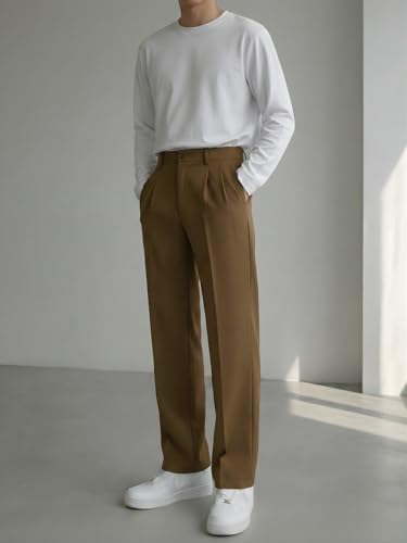 Image of INDICLUB Men's Track Pants with Side Stripe, Drawstring Waist, Straight Leg