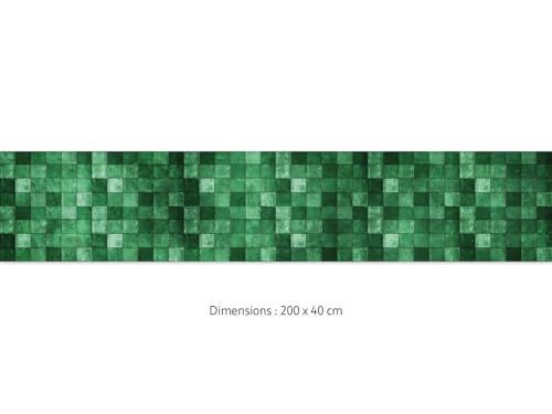 Crédence cuisine adhésive vinyle effet zellige vert pour mur abîmé