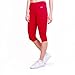Sportkind Legging 3/4 pour femme, fitness, yoga, sport, taille moyenne, opaque, respirant - Rouge - 11 ans
