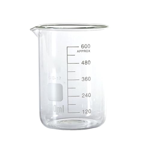 Bécher en verre borosilicaté de laboratoire haute résistance 600 ml
