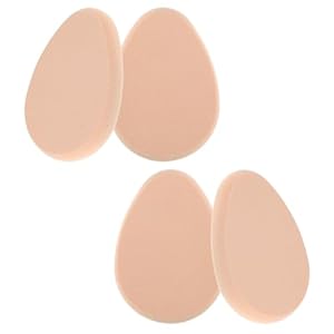 4 Packs Oval Puff Beauty Egg, Make-up Egg Air Cushion Puff Makeup Sponge Foundation Sponge Professional Beauty for Eye Foundation, Blush Application, Forehead, Cheeks, Dry and Wet (Skin Tone)