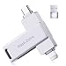 [Ohne App] USB Stick 512GB für iPhone MFi-zertifizierter, Lncnnk 3 in 1 Flash-Laufwerk, Lightning USB 3.0 Speicherstick Fotostick, USB C Stick für iPhone/iPad/OTG Android Handy/Mac/PC,Silber