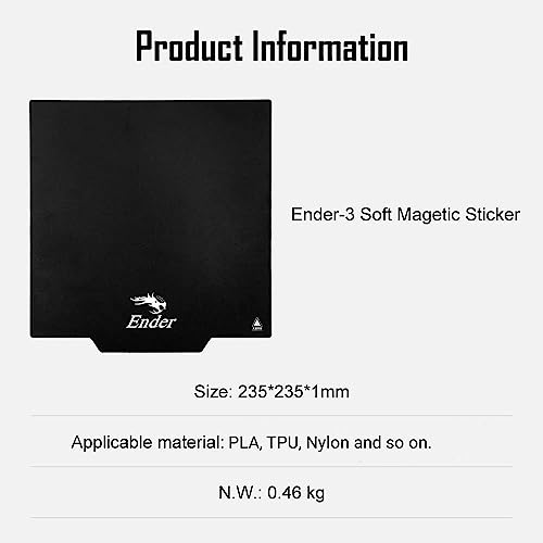 Tlaková podložka Creality Ender 3 Upgrade, magnetická platforma, 235 x 235 x 1 mm pro Ender 3 / Ender 3 Pro / Ender 3 V2/ Ender 5 / CR20 / CR20 Pro