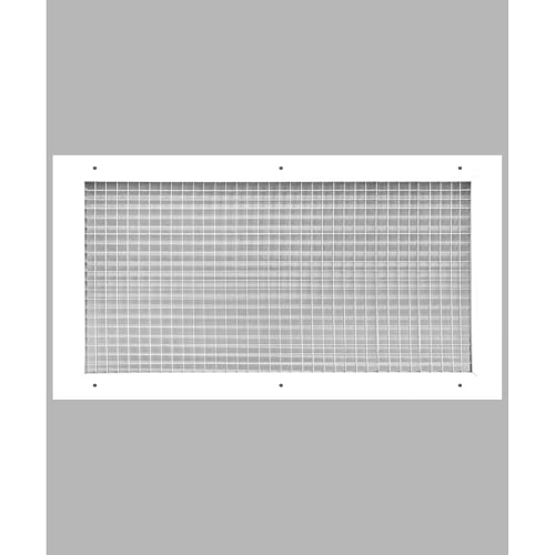 Image of HVAC Premium 12 inch x 18 inch or 18 inch x 12 inch Cube Core Eggcrate Return Air Grille - Aluminum Rust Proof - HVAC Vent Duct Cover - White [Outer Dimensions: 13.75 x 19.75]