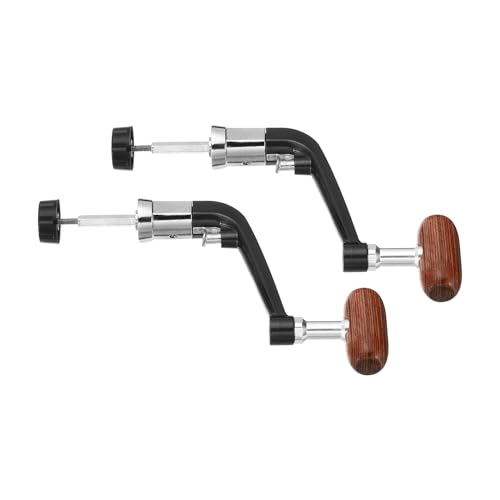 PATIKIL Fishing Reel Handle Replacement Part, 2 Pack Metal Crank Rock Arm Rotary Knob Wood Grip for Fishing Reel Accessories, Fit 5000-7000 Series Reel (80mm)