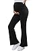PACBREEZE Women's Maternity Flare Pants, Lounge Casual Pajamas Pants, Stretchy Bootcut Pregnancy Pants, S-XXL(Black, X-Large)