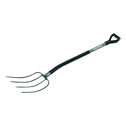Fiskars Dunggabel mit 4 Zinken und ergonomischem Griff, 137 cm