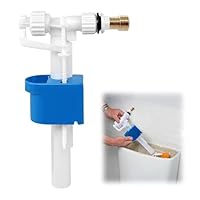Spülkasten Füllventil Universal G3/8 und G1/2, Messing Anschluß Spülkasten Ersatzteile,Universelles Füllventil, WC Einlassventile Schwimmerventil, Wassertank Ventil für Wassersparend (Blau)