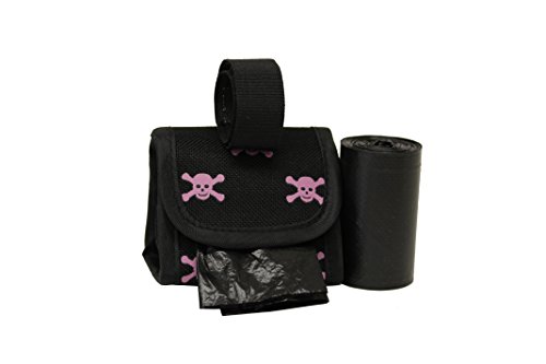 Image of FiveStarPet Purse Dispenser with 2 Rolls Refill Bags (Pink Skull)