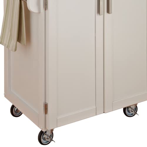 Homestyles Cuisine Kitchen Cart, Wood Top, 18.75 x 32.5 x 35.5 inches, Off White