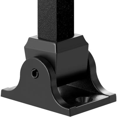 Happybuy Aluminum Alloy Baluster Shoes, Square Balusters Wrought Spindles for Staircase Slant Shoes with Screw Holes, for 1/2 Inch Staircase Balusters, Black Spray Coated (50 Pcs)