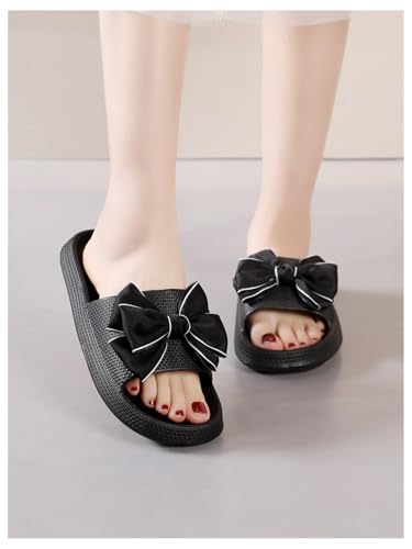 Women's Bow Knot Sandals Open Toe Comfortable Preppy Slide Sandals3