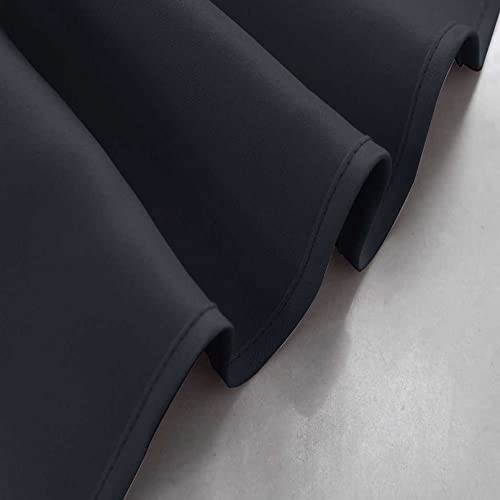 2 Pieces Valances For Window Blackout Valance Curtains Primitive Scalloped Kitchen Rod Pocket Window Valances For Living Room Bedroom 52 X 18 Inch Length Navy Blue Farmhouse Valances #TOP5