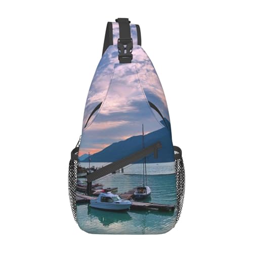 Sac de poitrine léger pour homme et femme, sac à dos à bandoulière noir polyvalent