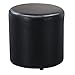 CHEWYNP Runde Kunstlederhocker Innencouch/Wohnzimmer/Untertisch Kleiner Fußhocker, Tragfähigkeit 350 kg,Schwarz,32Cmx32Cm