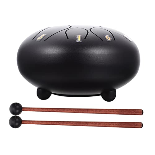 Holibanna 1 Set Note Steel Tongue Drum Portable Ethereal Instrument for Music Education Yoga Meditation Healing Includes Mallets Finger Caps Carry Bag