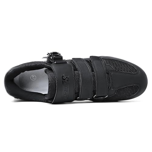 JiuQing Mountain Bike Shoes Men Compatible with 2-Bolts SPD Cleats Outdoor MTB Cycling Shoes4