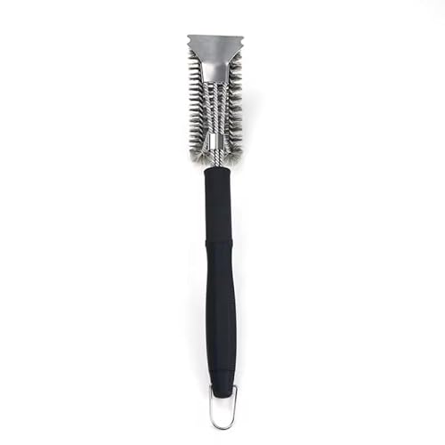 Grillbürste, Grill Reinigungsbürste Edelstahl Schaber, dichte Edelstahlborsten, Extra Langer PP Griff, für Gasgrill, Holzkohlegrill, Kugelgrill, Elektrogril, Grillrost