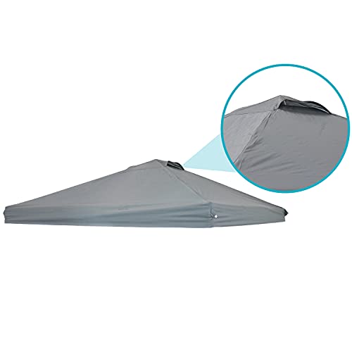 Sunnydaze 12X12 Foot Premium Pop-Up Canopy Shade With Vent - Heavy-Duty Square Pu-Coated 150D Oxford Fabric Replacement Top For Canopy - Gray #TOP5