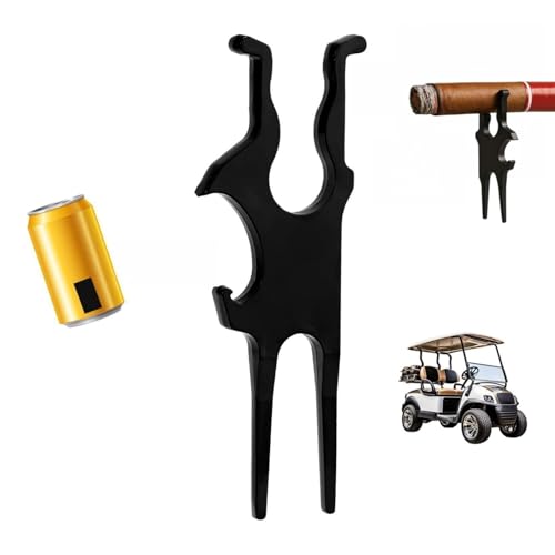 KELIUM Caddor Cigar Holder Caddor Caddy Clip Magnetic Multifunctional Golf Cigar Holder with a Divot Repair Ttool and Bottle Opener Ideal for Golf Barbecues Fishing and Travel