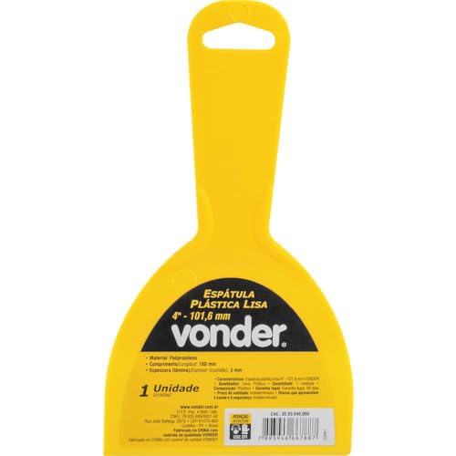 Espátula Plástica Lisa 4'' - 101,6 mm Vonder