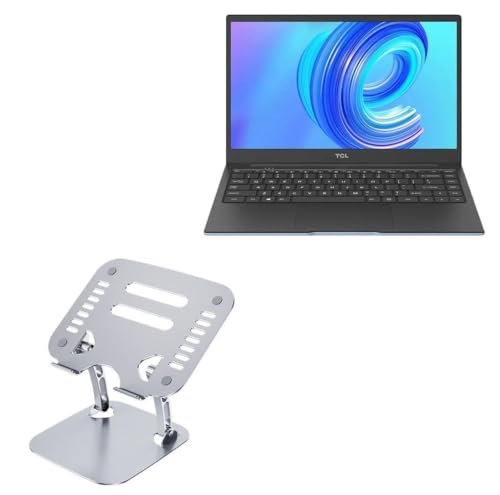 BoxWave Stand and Mount Compatible with TCL Book 14 Go - Executive VersaView Laptop Stand, Ergonomic Adjustable Viewing Angle Metallic Riser - Metallic Silver