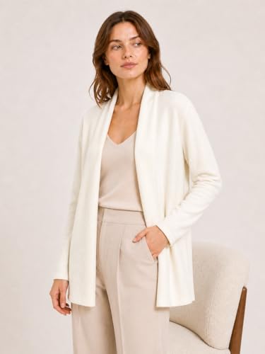 Image of State Cashmere Lightweight Mid-Thigh Cashmere Cardigan 100% Pure Cashmere Sweater Cashmere Wraps for Women