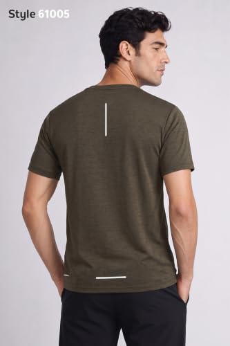 Image of Van Heusen Men's Running T-Shirt | Regular Fit | Crew Neck | Soft Breathable Mircofiber | Casual Wear | Summer Favorite | Shoulder Bonding |Sports T-Shirt | Style 61005