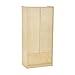 ECR4Kids Birch School Coat Locker for Toddlers and Kids, 2-Section, Natural