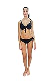 Bikini sfoderato Con Ferretto in coppe differenziate e applicazione sulle coppe.Slip Basso Con fiocchi laterali. Brand Bernè 46G