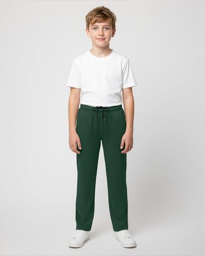 Image of Real Essentials 3 Pack: Boys' Mesh Open Bottom Active Sweatpants with Pockets & Drawstring