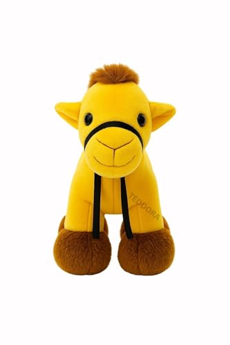 Image of Camel Soft Toy for Girls Boys Kids, Yellow, Desert Animal Stuffed Baby Teddy Gift Birthday, 23 cm