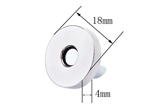 50 Sets 18Mm Silver Tone Magnetic Buckle Bag Button Purse Snap Closure Purse Handbag No Tools Required #TOP2