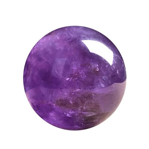 Améthyste en sphère boule de cristal violette 40mm avec socle bois Feng Shui