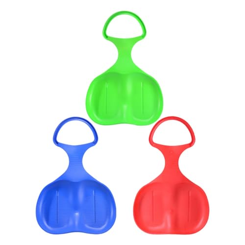 GOOHOCHY 3pcs PVC Boys and Girls Snow Sled Board Skim Board Comfortable Handle for Outdoor Fun Random