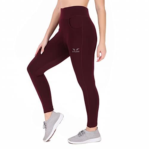 Image of Women High Waist 4-Way Stretchable Ankle Length Jeggings | Soft Lycra Gym Yoga Workout Tights for Women