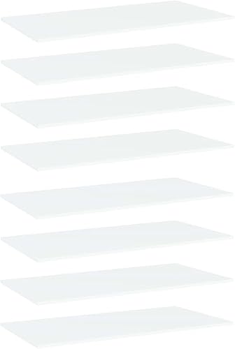 Estantería de oficina, 8 unidades, color blanco, 31.5 x 7.9 x 0.6 pulgadas, madera de ingeniería para reacondicionar estanterías, reemplazo, sin disponible en Yaxa Peru