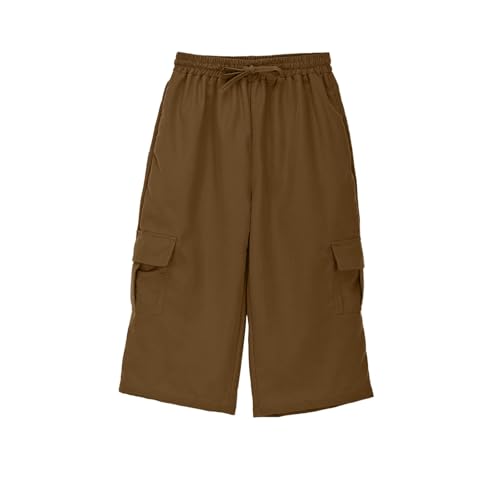 Boys Cargo Shorts 3/4 Joggers Sweatpants Athletic Khaki Shorts for Boys School Uniform Cargo Pants Kids 𝐂apri Pants2