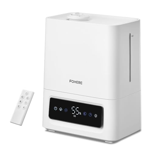 FOHERE Umidificatore Ambiente 6L, 60H Autonomia, 28dB Ultra Silenzioso, per